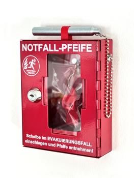 Notfall-Pfeife im Metallkasten